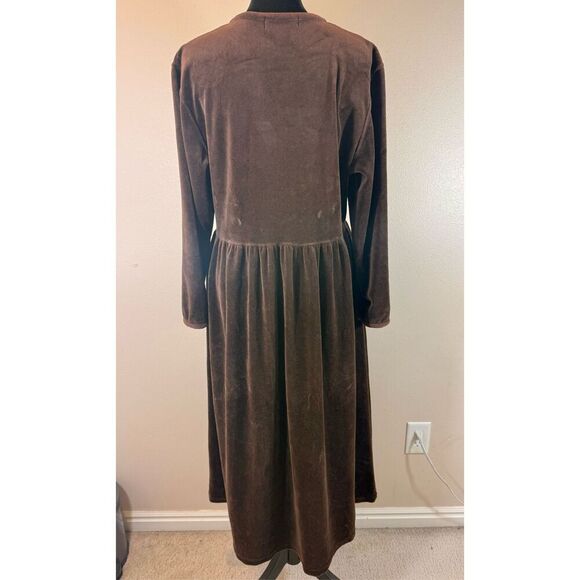 Vintage Eddie Bauer Brown Long Sleeve Dress with Pockets Small/Petite Women's - Picture 4 of 9
